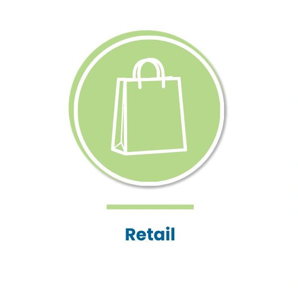 Retail industry shopping bag icon