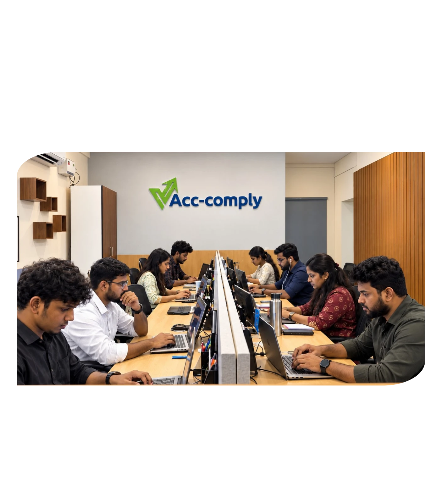 V ACC-COMPLY team and professional workspace